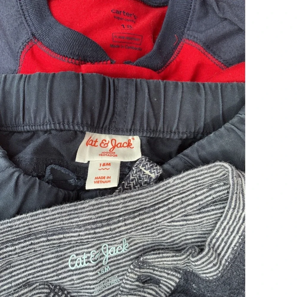 Carter's Cat & Jack Jumping Beans‎ Baby Boy 18M Lot 8pc Mix Good Condition